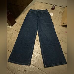 Wide Leg Blue Jeans